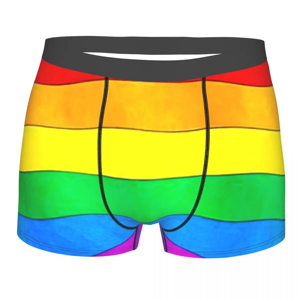 Venta rápida transfronteriza venta caliente 3D transpirable ropa interior casual para hombres color arco iris bóxer pantalones cortos para hombres MP01
