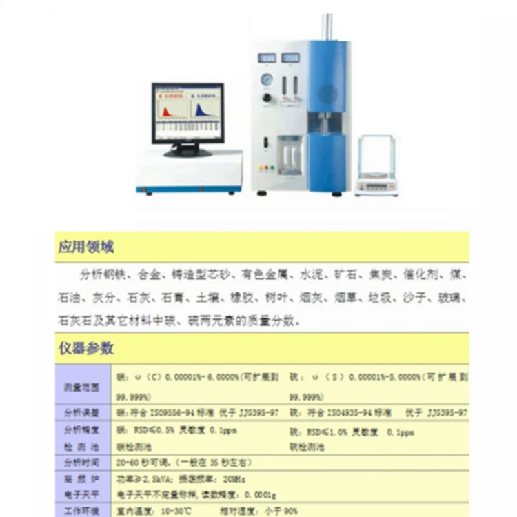 Высокочастотный инфракрасный анализатор углеродной серы, различные твердые сырьи и содержание серы.