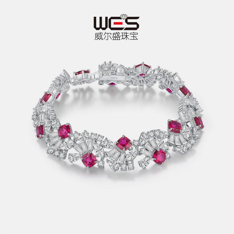 La nueva industria pesada transfronteriza cultiva la pulsera del tesoro de color femenino S925 con incrustaciones de plata cultiva joyas de esmeraldas de lujo ligero de alta gama