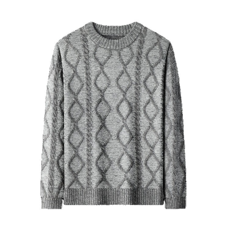 Suéter de color contrastante diamante hombre otoño invierno americano camisa de punto de alta calle marca de moda suelta de cuello redondo hombre suéter cálido