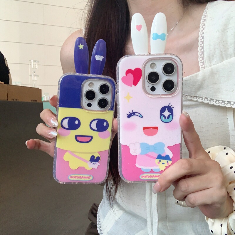 Three-Dimensional Rabbit Ears Tamagotchi Sweetheart Jima Meiji Suitable for Apple 13 Fashion Mobile Phone Case Apple 15P