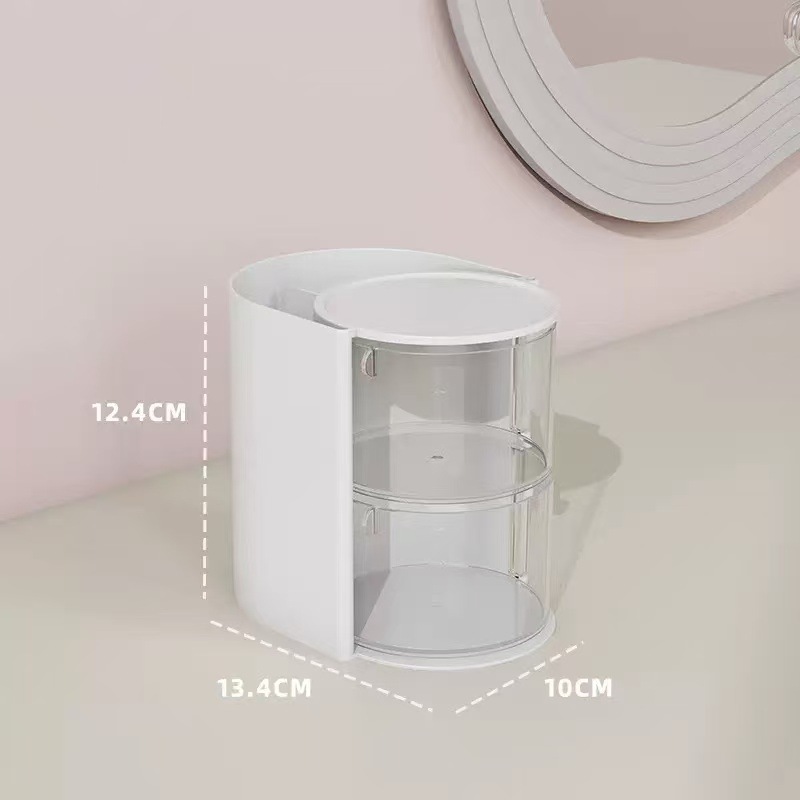 회전식 분리형 수납함 [2단 퓨어 화이트]