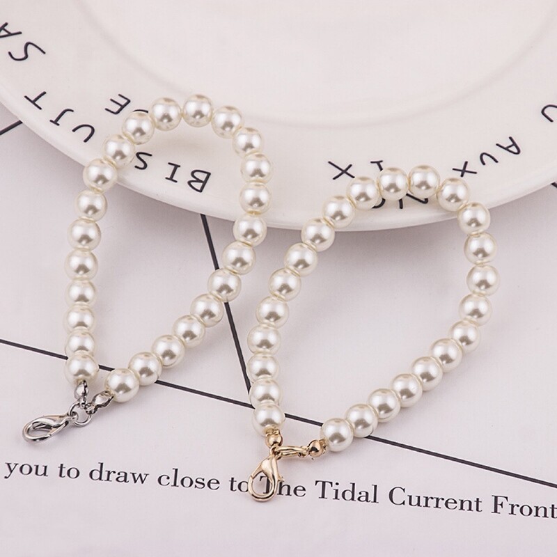 DIY Imitation Pearl Short Chain for Bags, Pearl Chain Accessories, Pom-Pom Phone Case Keychain Pendant Wholesale Accessories
