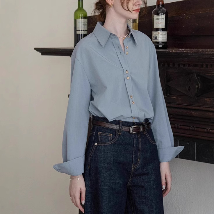 Dailyar "Frida's Rose" Suede Forged Back Embroidered French Commuter Long Sleeve Shirt Dailyar "Frida's Rose" Suede Forged Back Embroidered French Commuter Long Sleeve Shirt