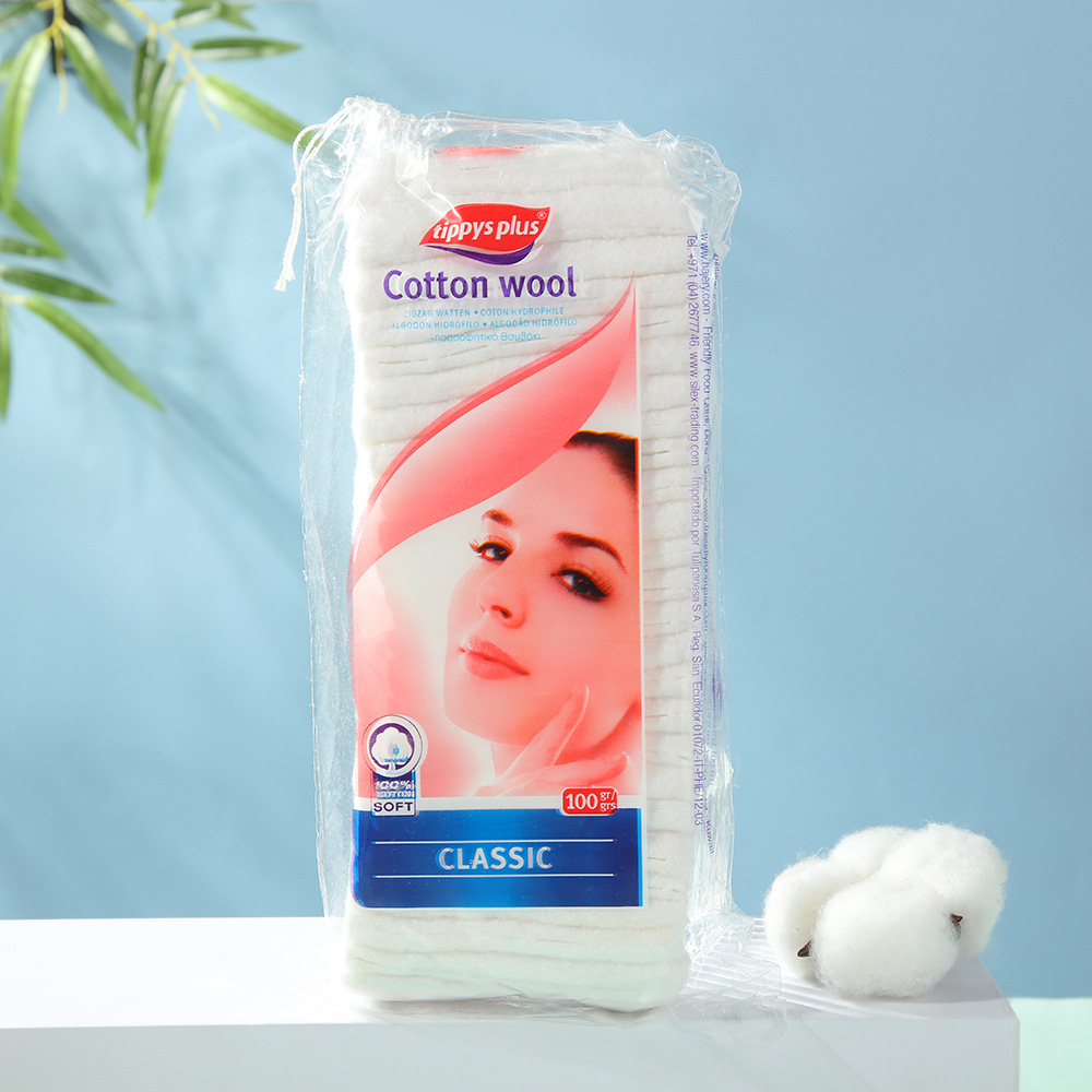 Transfronterizo desechable algodón de maquillaje plegable húmedo algodón de maquillaje bolsillo de cordón de dibujo bolsillo desechable algodón de maquillaje