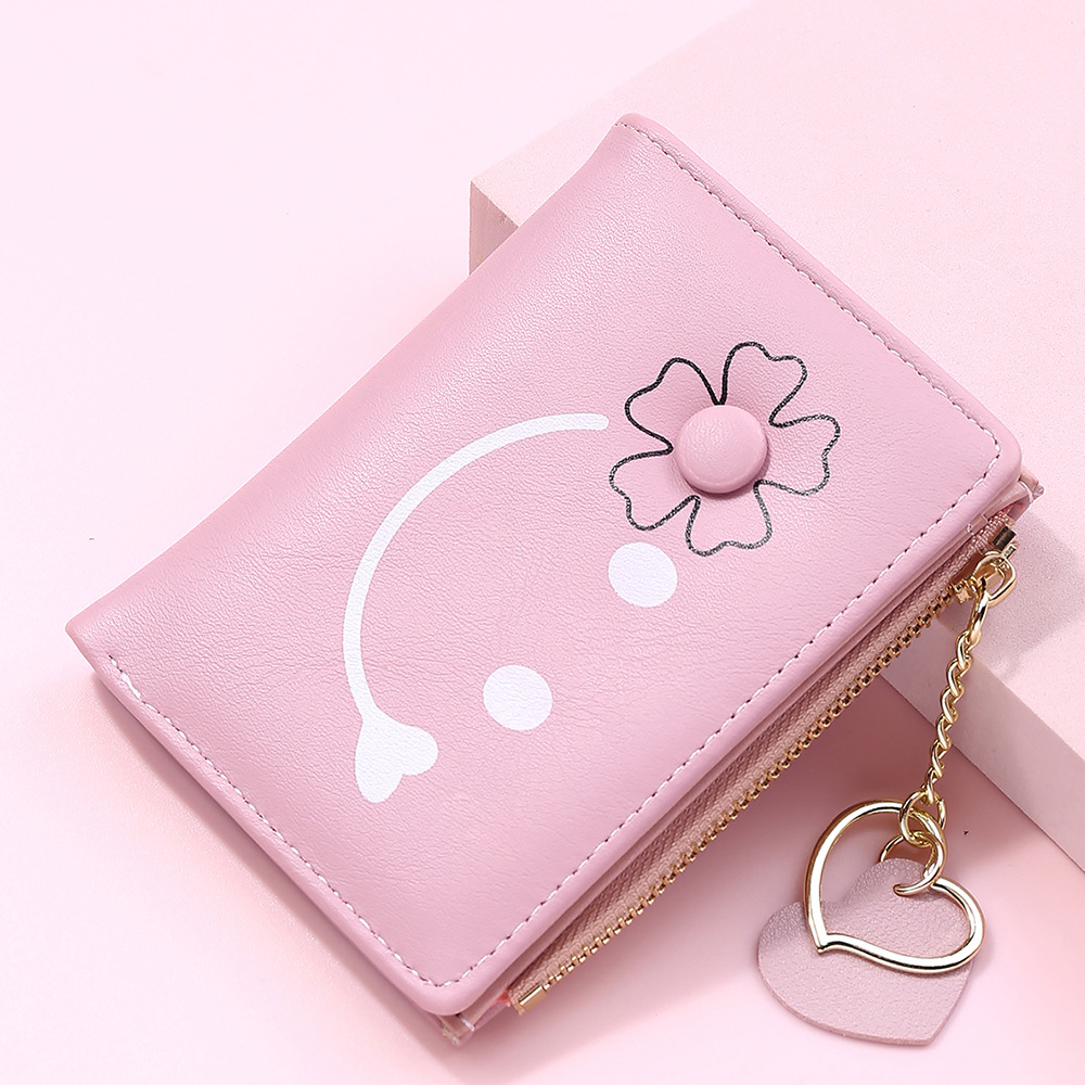 Women's Solid Color Flower Pu Leather Zipper Buckle Coin Purses display picture 1