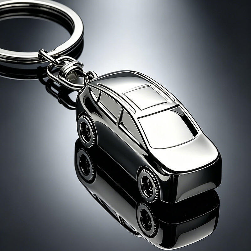 In-Stock Zinc Alloy Realistic Car Pendant Suv 3D Car Keychain Pendant Men's Business Style Gift