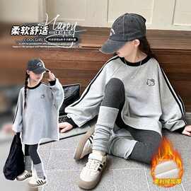 宽松卫衣女童韩版慵懒风哈喽kitty猫衣服上衣加绒加厚秋冬款冬季