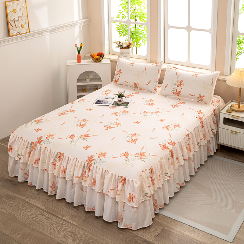 Falda de cama, sábana gruesa, colchón antideslizante agradable para la piel, funda protectora, funda de cama Simmons de una pieza, cama doble de 1,8 m