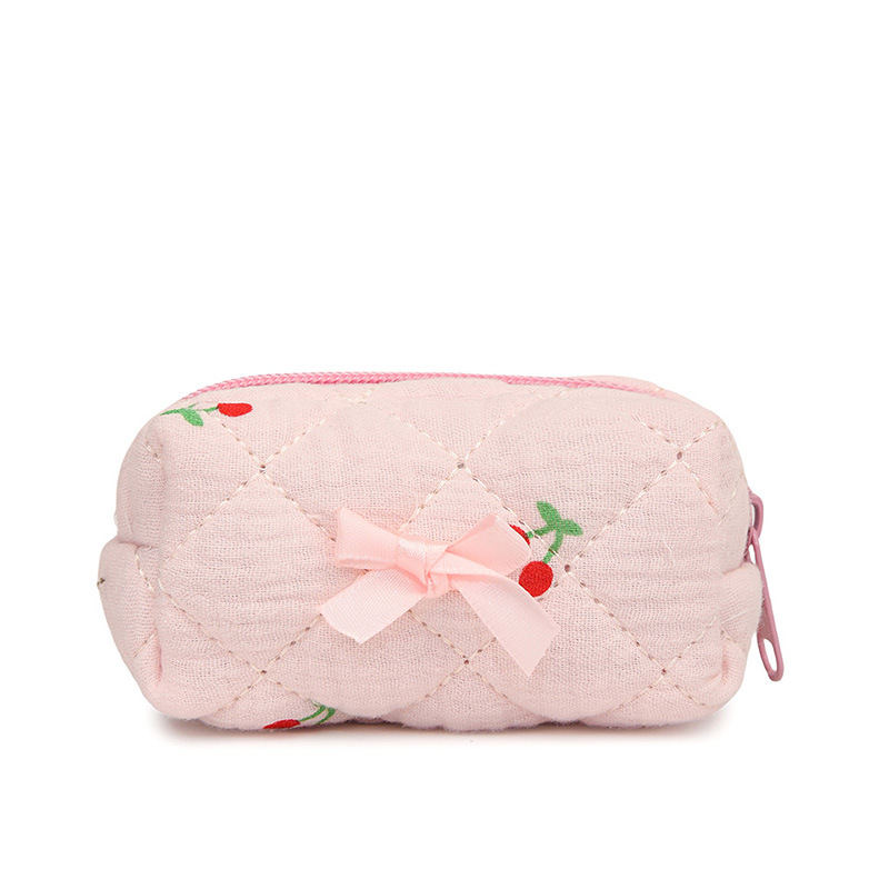 Bolso cosmético con lazo de corazón para niña Bolso de lavado portátil portátil de gran capacidad para mujer Bolsa de almacenamiento de viaje Ventas directas de fábrica