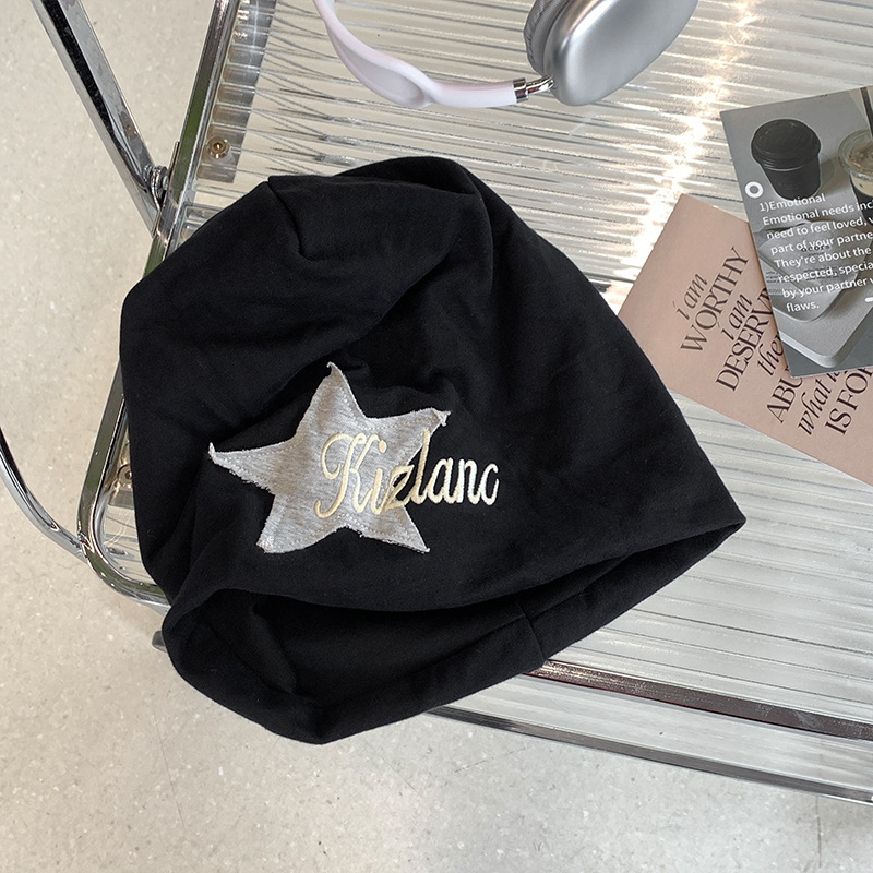 Retro americano pentágono pegado sombrero montado de tela mujer callejera casual cara pequeña gorra gorra fría gorra de luna