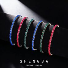 欧美热卖3mm铜镶锆石网球链轻奢手链跨境亚马逊爆款手饰工厂批发