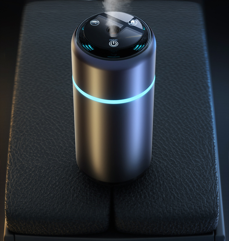 Aluminum Alloy Car Aromatherapy Machine, Car Perfume Ambient Light with Intelligent Automatic Spray Fragrance, High-End In-Car Activation