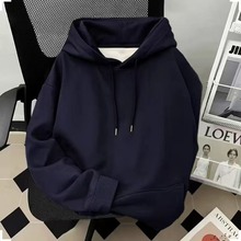 港风高街男士连帽卫衣冬季重磅宽松加绒加厚外套休闲情侣装上衣服