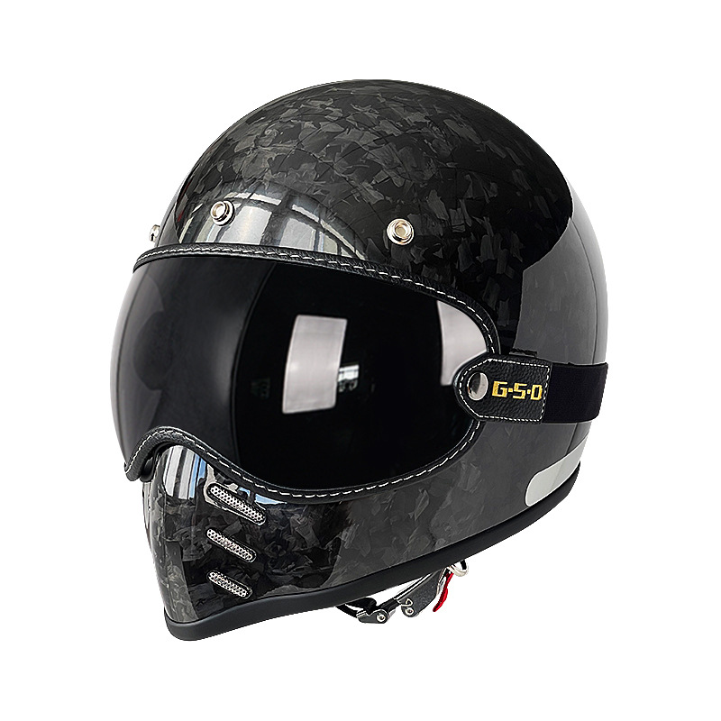 Motosiklet kaskı (dəbilqə) – Motuoche Helmet Electric Motorcycle - black-section-forged-black-tea-lens-m55-56