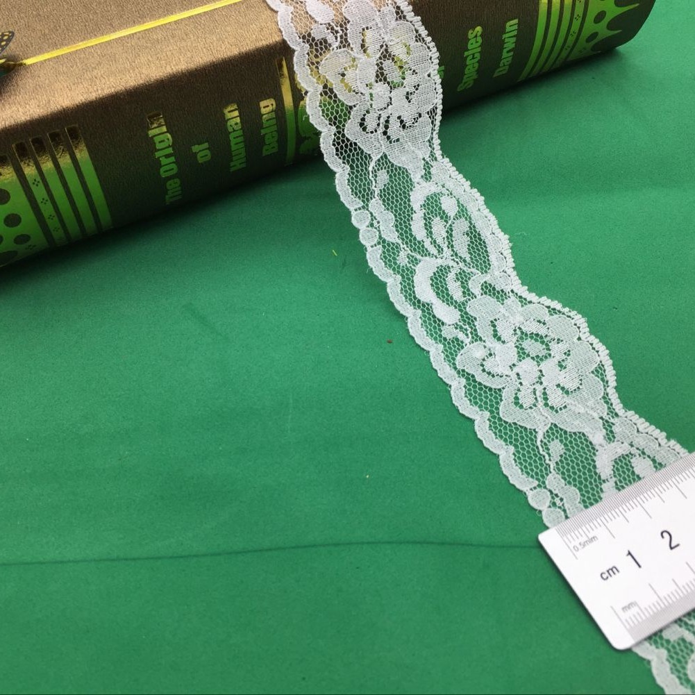 爆款花边现货供应440宽度3.8CM无弹波浪花边 DIY头饰花边蕾丝辅