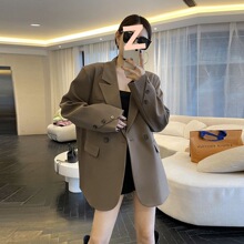 西装外套女中长款春秋季高级感上衣2025新款小众休闲宽松韩版西服