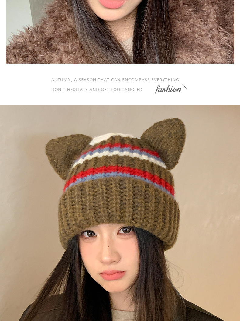 Amerikanischer Stil, süß, cool, dicker, gestreifter Strickpullover aus Schweineohrwolle für Herbst und Winter, warm, lässig, vielseitig, winddicht_voghion.com