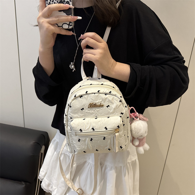 Fashion Women's Bag 2025 New Daily Casual Simple Preppy Style Floral Graffiti Style Handbag Backpack