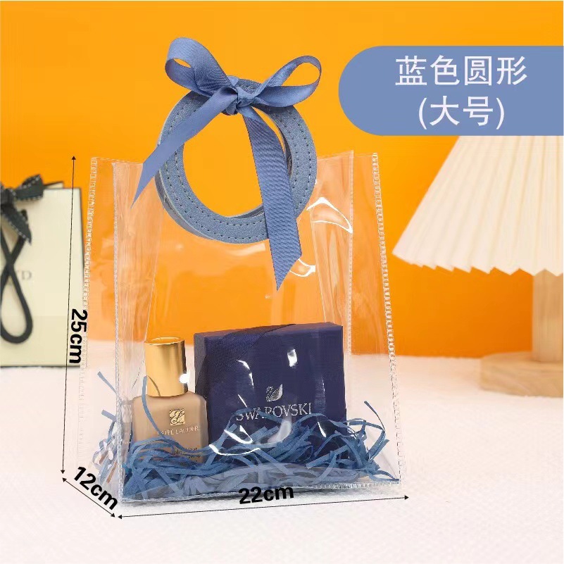 Navidad mano bolsa de regalo de la boda regreso dama de honor bebé luna llena caja de dulces de pvc transparente regalo de la mano