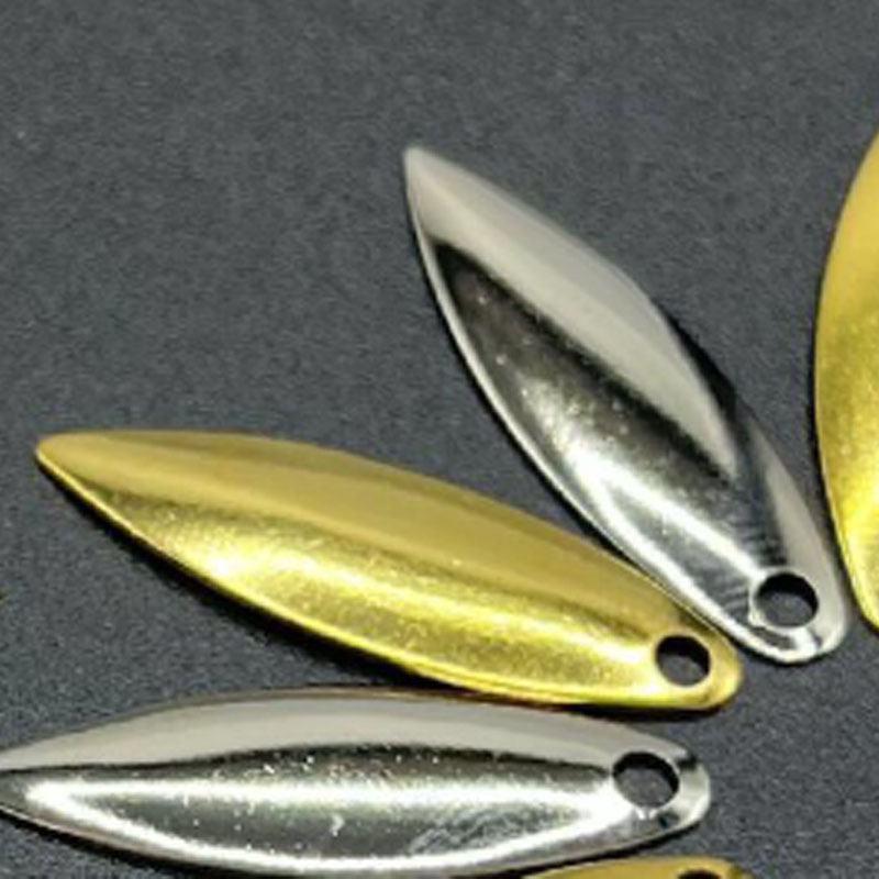 0,8*2,5 cm de oro tamaño pequeño hoja de sauce