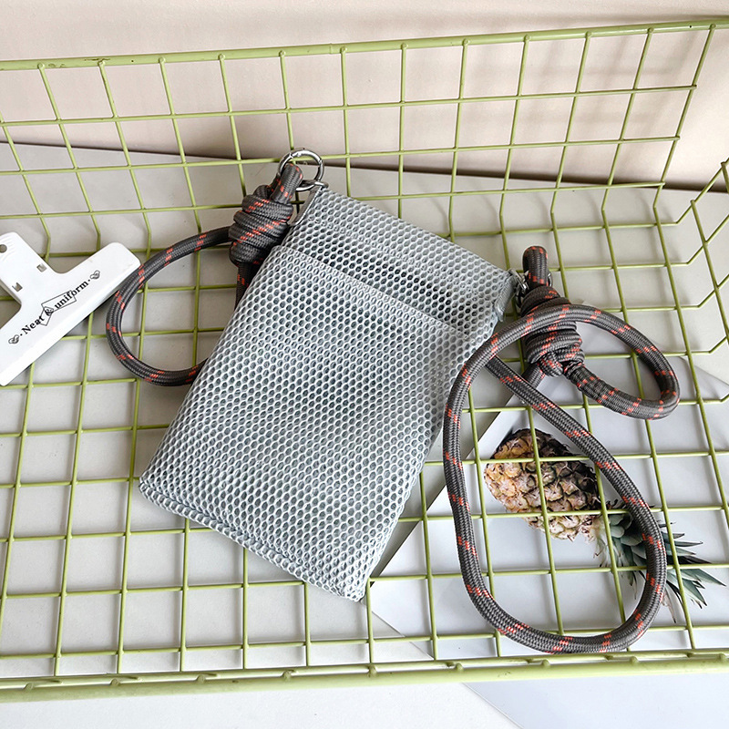 見栄えの良い外出用メッシュ携帯電話バッグ、新しい夏の森スタイルの小さなショルダーバッグ、軽量で軽量化された旅行用クロスボディメッシュバッグ|undefined