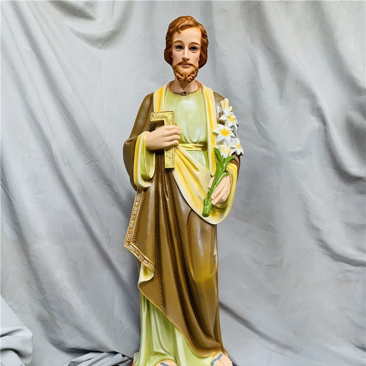 120cm San José Ornamentos Mirando Estatuas de vidrio FRP Decoración de la Iglesia