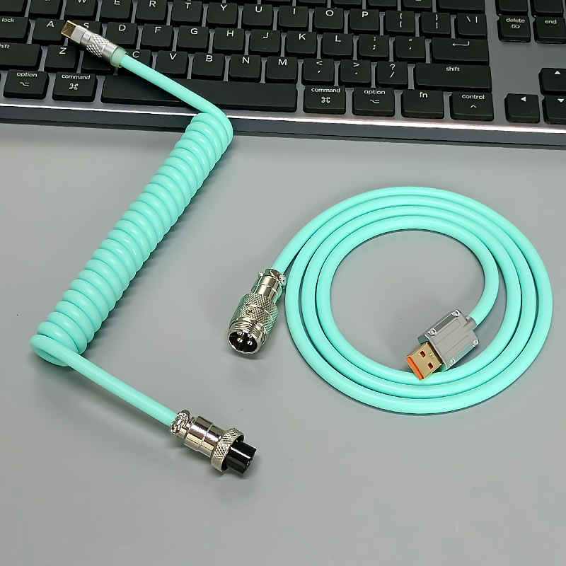 8 18K 磁気軸メカニカルキーボードケーブル PU 航空プラグインケーブル高速充電データケーブルスプリングケーブルスパイラルケーブル RGB ケーブルカスタマイズ|undefined
