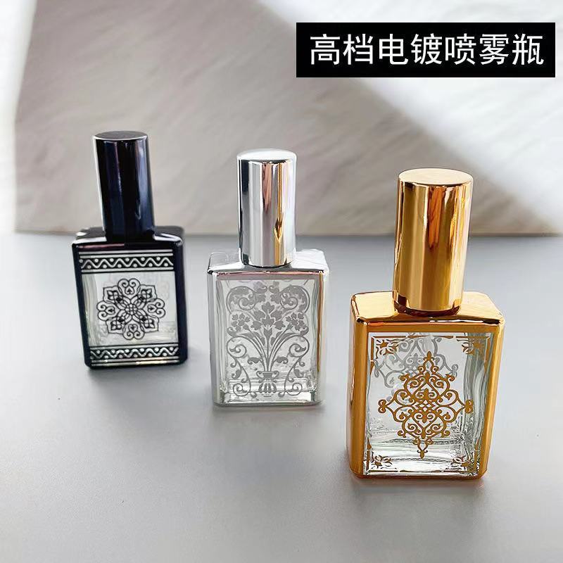 F012-15Ml Electroplated Uv Perfume Bottle Glass Tube Anodized Aluminum Spray Perfume Sub-Bottle Lotion Hydrating Spray