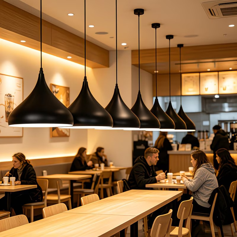 Light Luxury Modern Minimalist Tapered Pendant Light with Black Painted Metal Lampshade for Dining, Bar, Hotel, Homestay, and Study Light Luxury Modern Minimalist Tapered Pendant Light with Black Painted Metal Lampshade for Dining, Bar, Hotel, Homestay, and Study