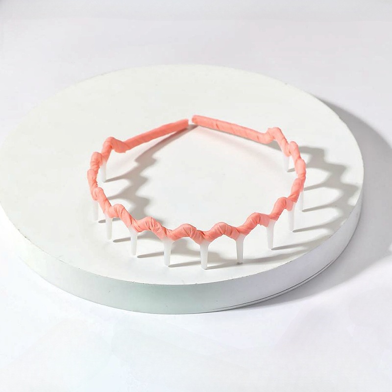 2023 nueva diadema para niños artefacto de cabello roto para mujeres pinza de pelo de presión antideslizante dentada diadema de plástico de tela fluorescente