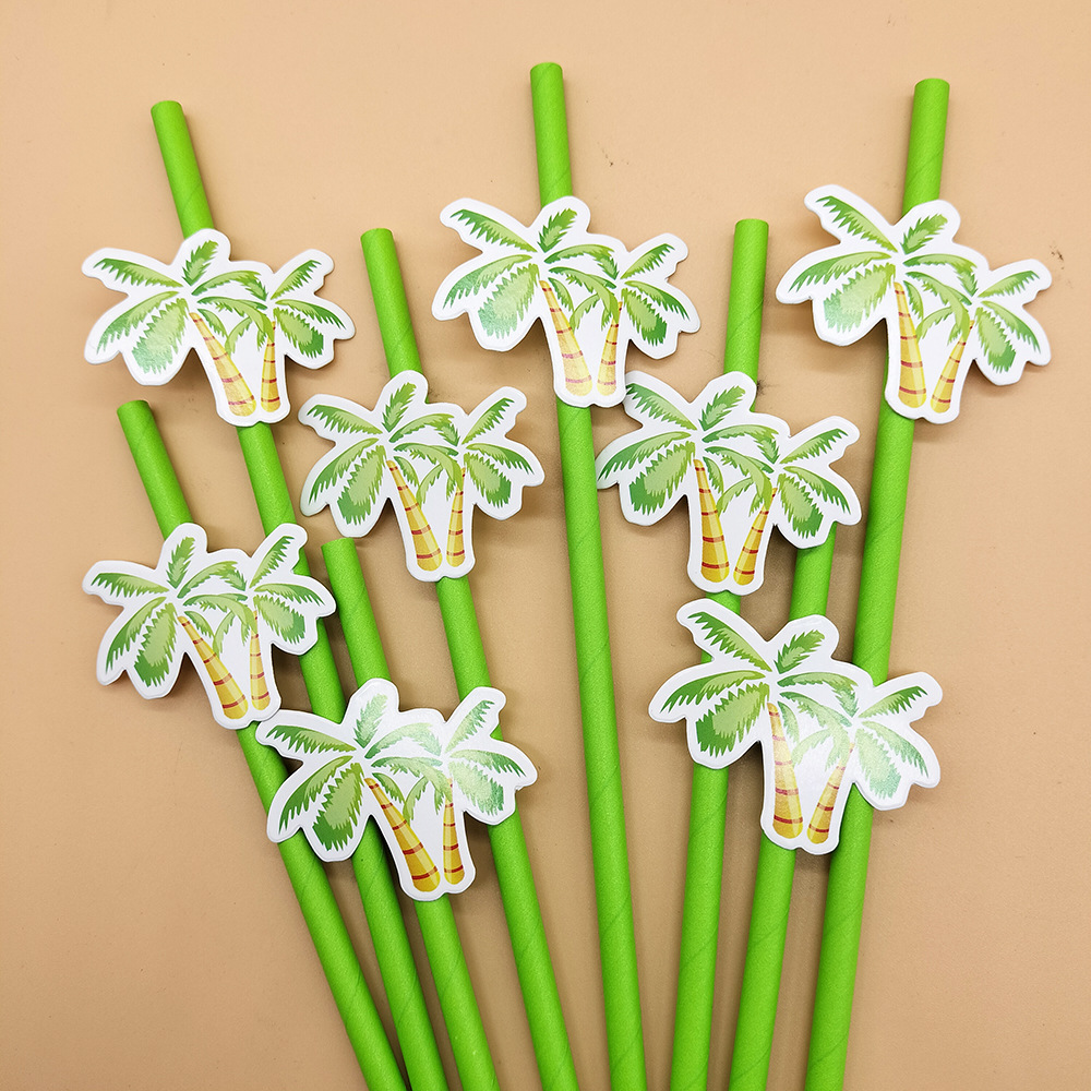 Fiesta de celebridad online paja Hainan tarjeta marrón papel decorativo paja desechable postre degradable leche Barra de té paja