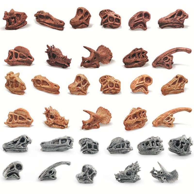 Simulación transfronteriza dinosaurio Jurásico cráneo decoración niños arqueología cognitiva dinosaurio cráneo fósil modelo juguete