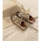 High-grade cowhide version ~ Su Yinyin same style color matching casual argan shoes women's genuine leather platform German training shoes board shoes