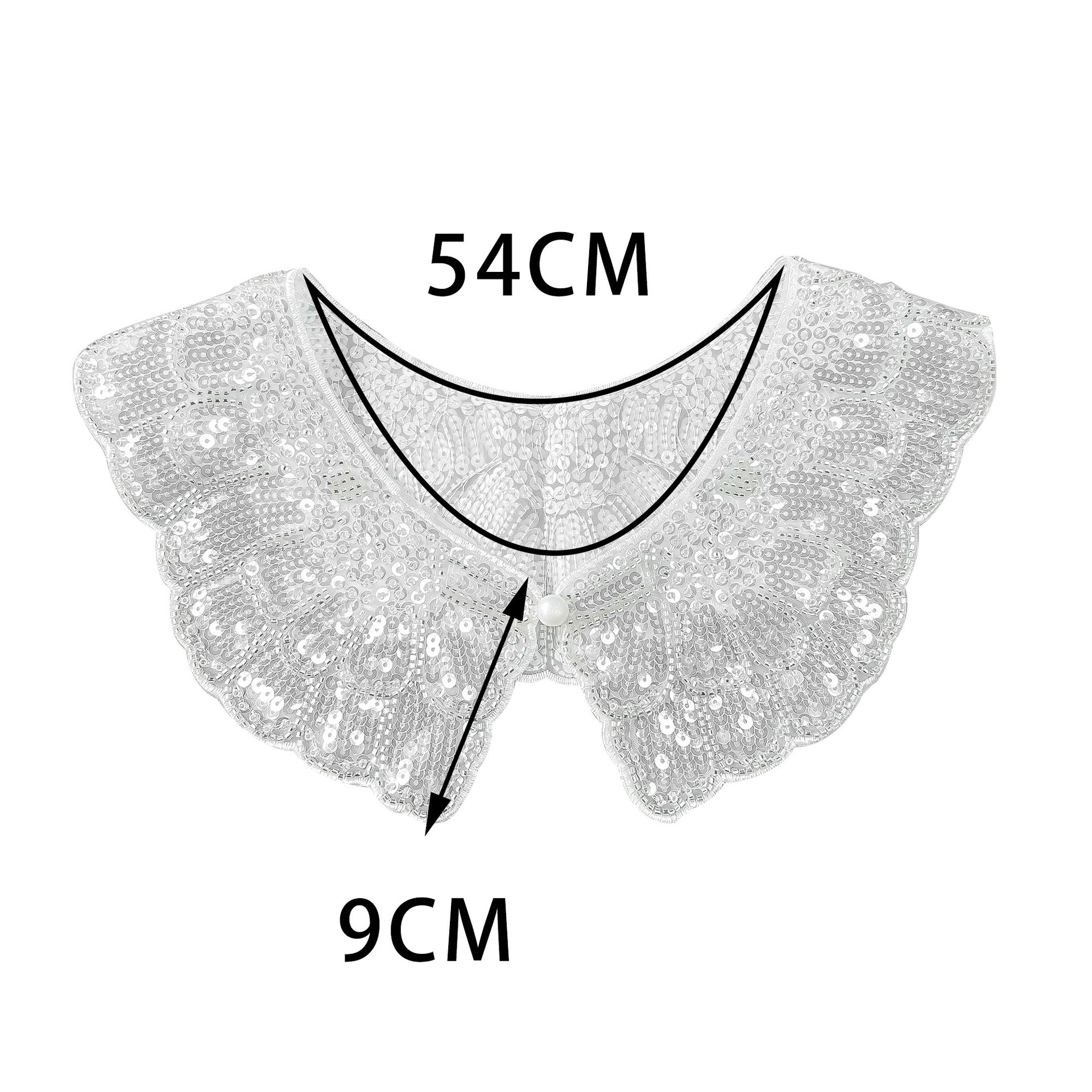 Venta caliente nuevo estilo dulce blanco lentejuelas encaje collar falso estilo coreano vestido exterior decorativo chal fábrica al por mayor