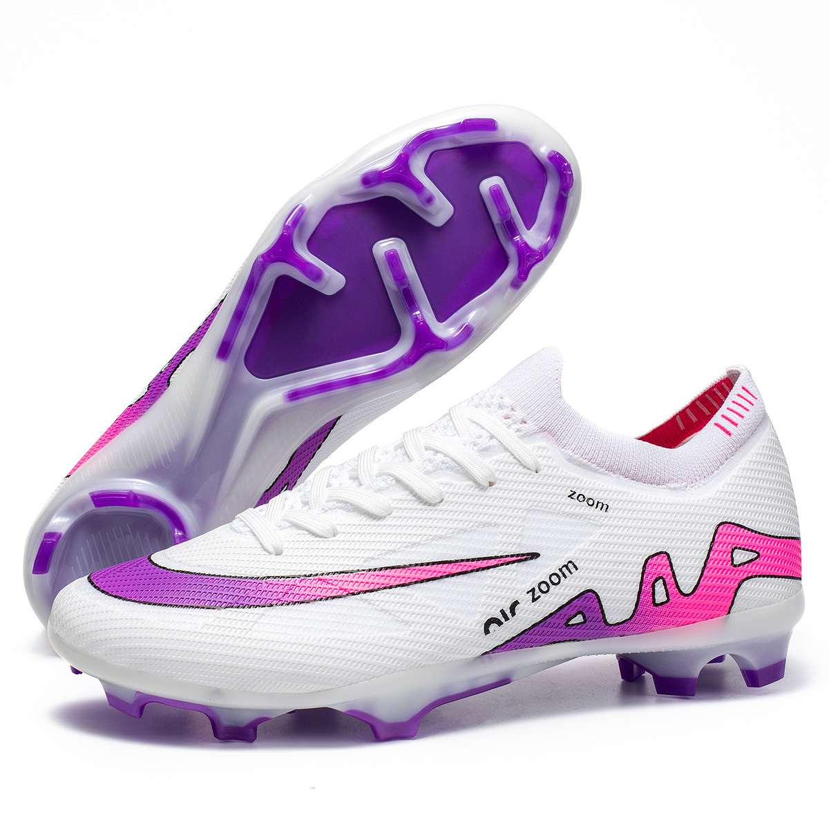 Zapatos de fútbol de la Copa de Europa 15 del fabricante, con costuras invisibles, disponibles en varios tamaños, para hombre y mujer, tacos bajos con tacos largos para fútbol sobre césped.