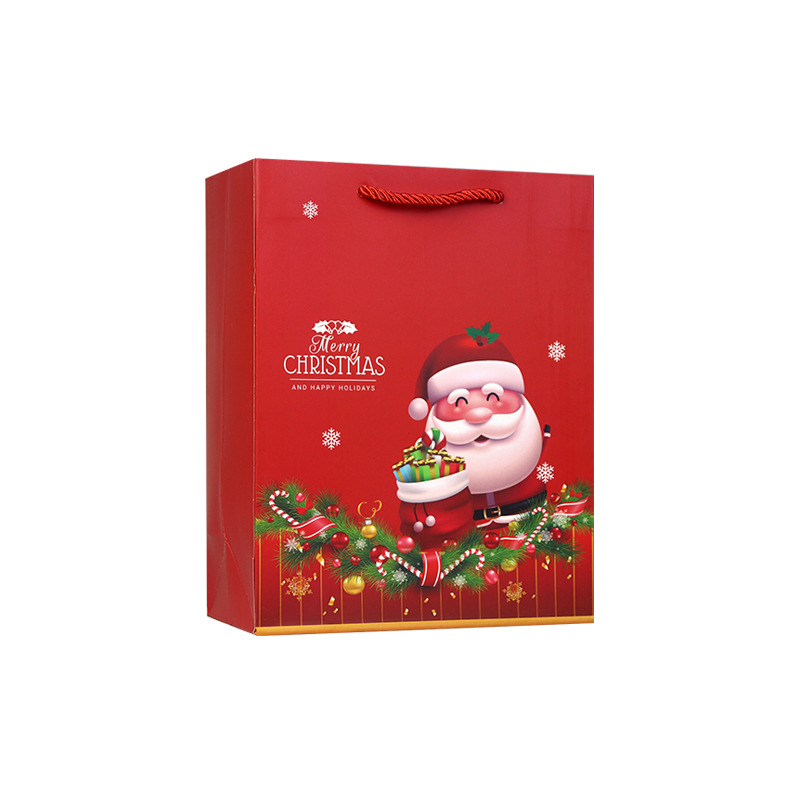 Bolsa de papel de Navidad engrosada Portátil Bolsa de regalo de Nochebuena bolsa de regalo lindo grande tamaño pequeño al por mayor