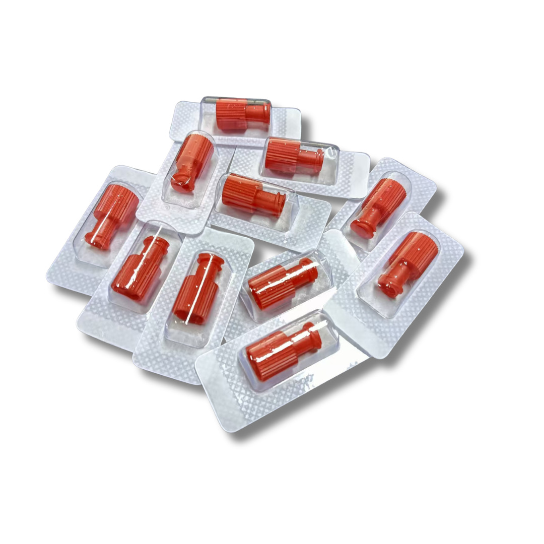 Luer Connector Protective Cap Red Color Direct from Manufacturer for Export Exclusively for Injection Medical Consumables Combi Stopper