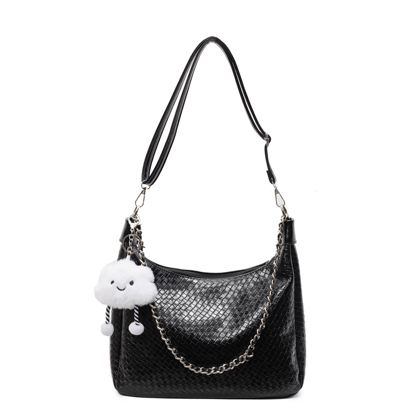 Bolso de axila para mujer 2025 nuevo bolso de hombro de moda de nicho de tejido popular bolso de mensajero de estilo occidental simple de gran capacidad