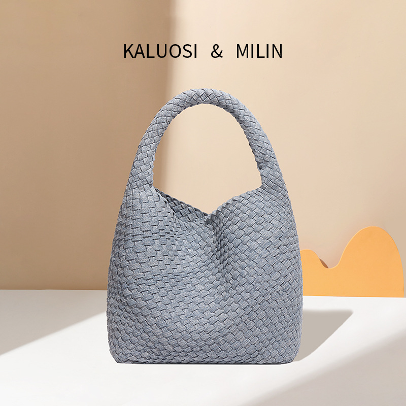 Denim Woven Large-capacity Special Tote Bag,Simple And Fashionable Handbag,Casual And Versatile Commuting Shoulder And Armpit Women's Bag