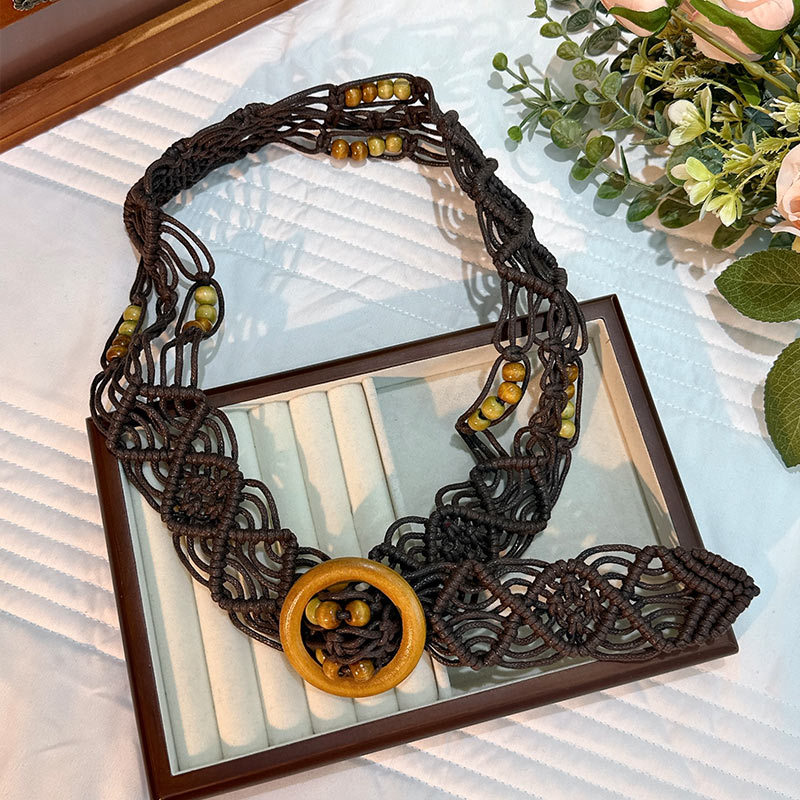 Cuerda de la cintura popular Bohemia tejida cuerda de cáñamo cadena de la cintura cinturón delgado vestido del todo-fósforo de las mujeres joyería transfronteriza al por mayor