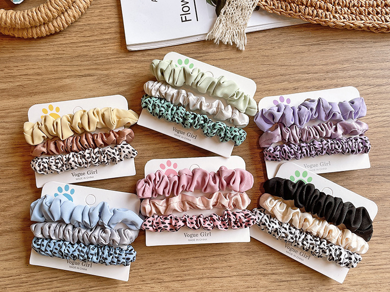 14g Weight Hair Tie Hair Accessories Type Set Quantity Casual, Daily Occasion Cloth Material Cartoon, Leopard Pattern Kid'S, Women's Gender Cute, Simple Style, Korean Style Style Cute Simple Style Korean Style Kid'S Women's Cartoon Leopard Cloth Hair Tie 3