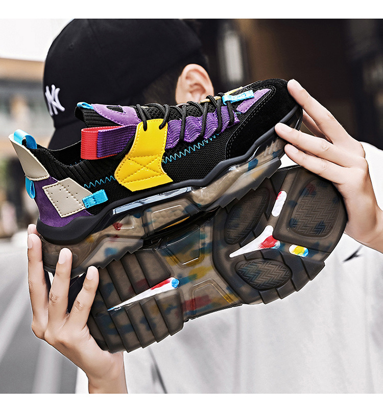 Scarpe da corsa uomo platform alla moda con tessuto traspirante_voghion.com