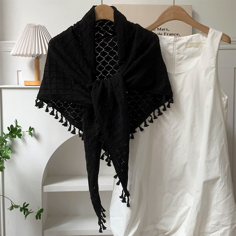 Sopa solar de punto de alta sensación primavera y otoño abrigo versátil con mangas largas cheongsam bufandas de bordas