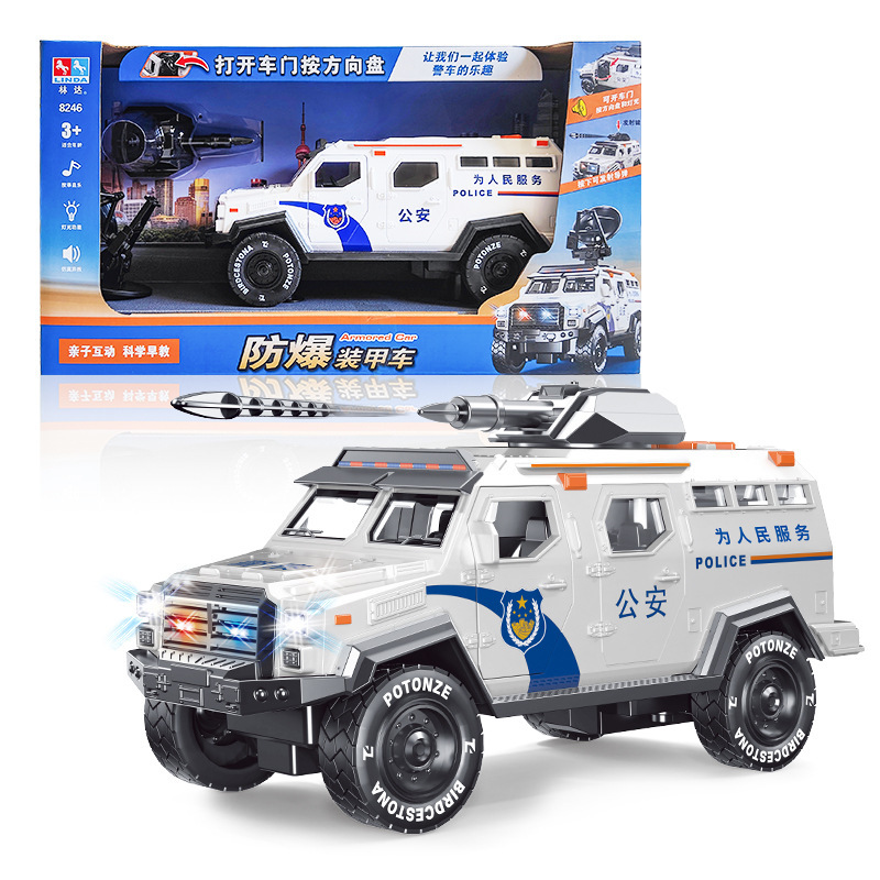 Linda historia contando la inercia del coche de juguete de los niños ingeniería de la música coche de bomberos policía coche mezclador camión vehículo todoterreno al por mayor