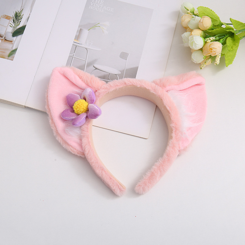 Nuevo hermoso amor tridimensional oso cabello red de peluche rojo dibujos animados orejas lavar la cara cabello red adornamiento para el cabello rojo al por mayor