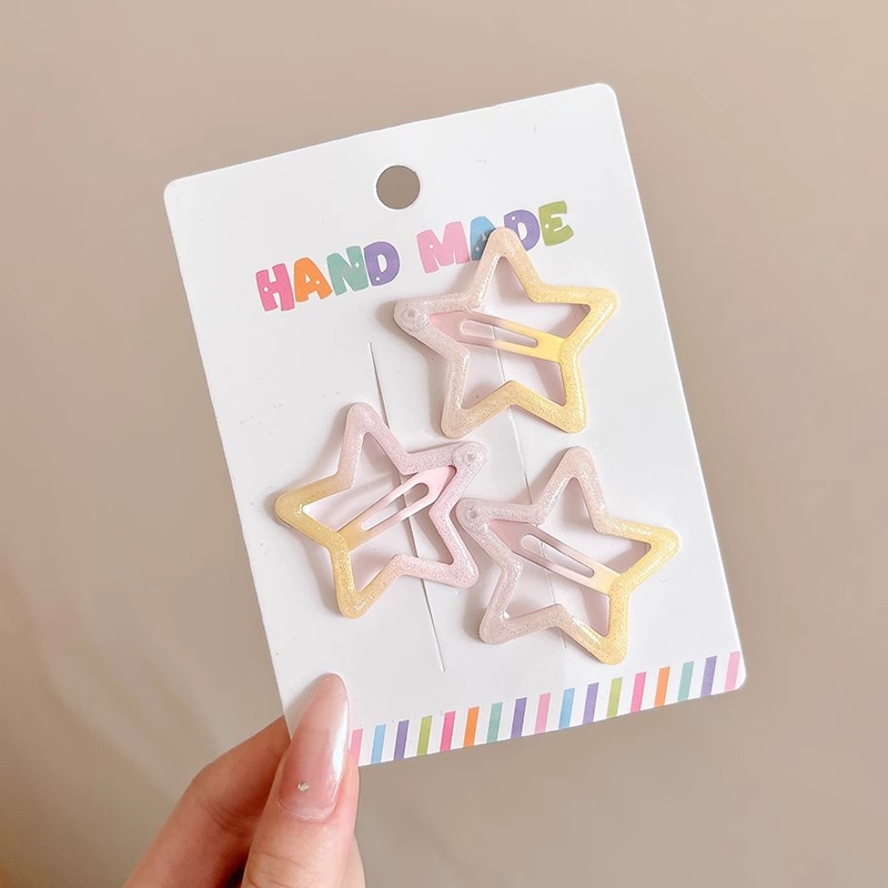 Dopamina linda estrella de color para niños horquilla bb clip tocado frente cabello roto flequillo lateral horquilla al por mayor