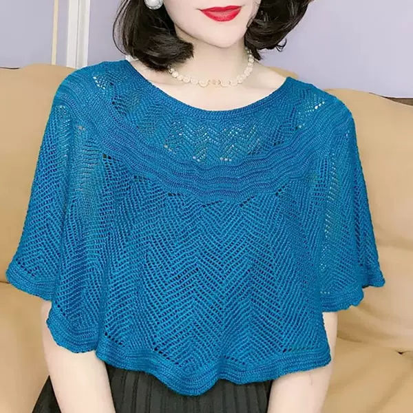 Thin Pullover Knitted Shawl Women's Summer Outer Matching Skirt Short All-match Sunscreen Air-conditioning Room Shoulder Pad Neck Blouse