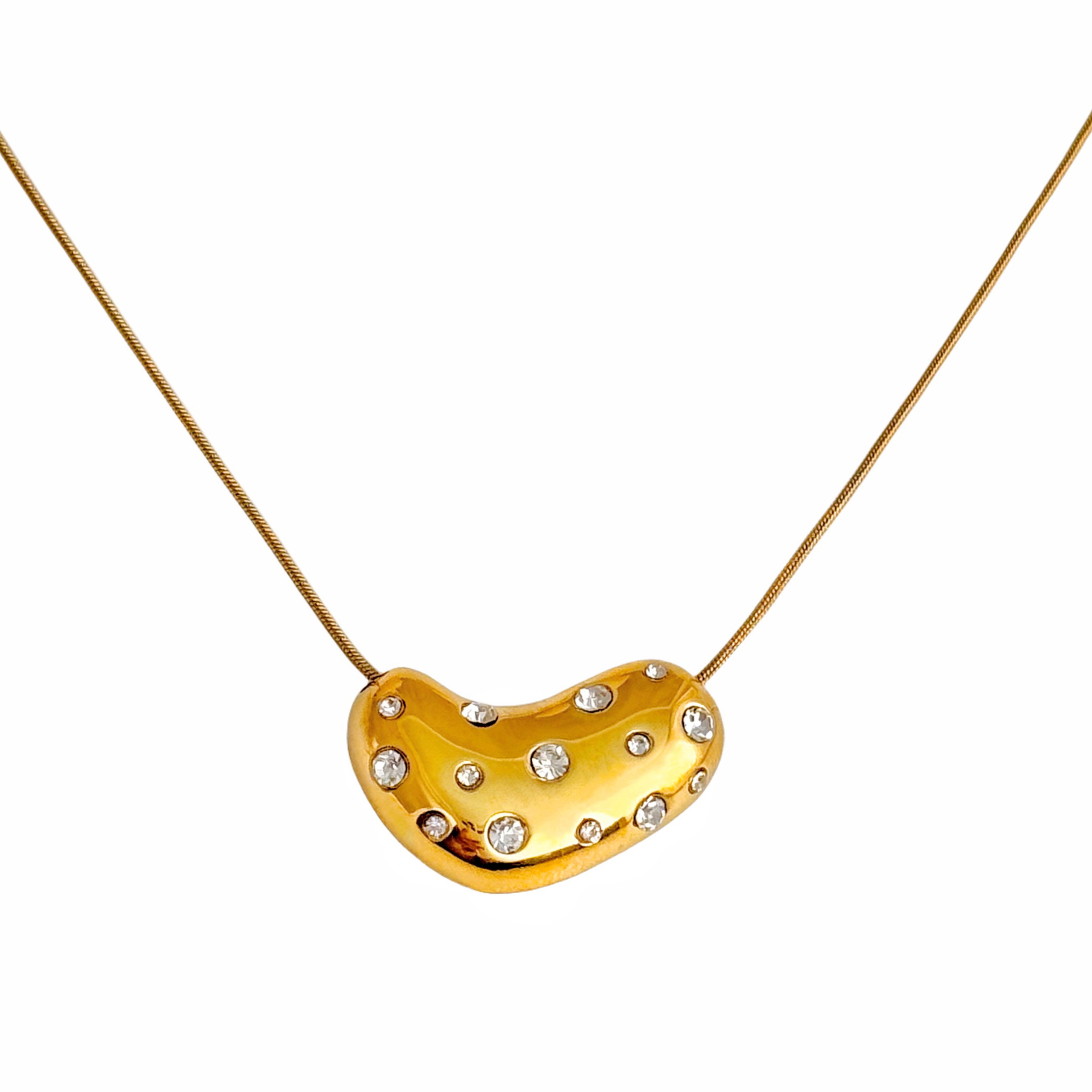 304 Stainless Steel, Titanium Steel Pendant Material Artificial Pearls, Zircon Inlay Material Titanium Steel 18K Gold Plated Elegant Retro Lady Plating Inlay Geometric Water Droplets Artificial Pearls Zircon Pendant Necklace
