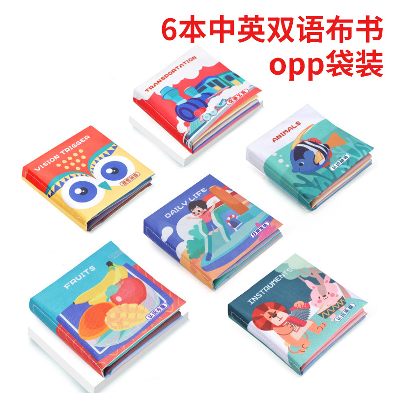 6 중국어-영어 이중 언어 천 책 (OPP 가방 포장) 전체 상자 120 세트 배치